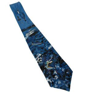 Florence Silk Novelty Necktie Marlin Fish Ocean Boating